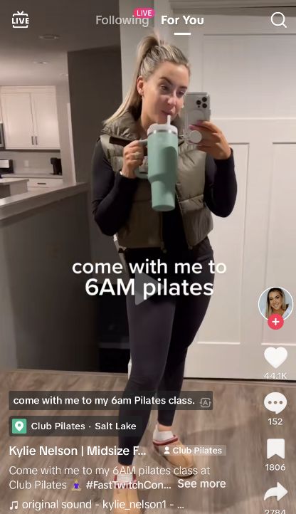 Kylie Nelson Going to a 6 AM Pilates Class